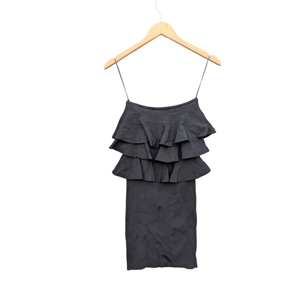 Little black dress sleeveless Zara S short new years party cocktail ruffle mini